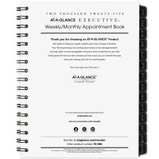 2025 AT-A-GLANCE Executive Weekly/Monthly Appointment Book Refill for 70-545, 6-1/2" x 8-3/4", January To December