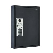 AdirOffice Steel Digital Lock Key Cabinet, 60-Key, 13 x 2.6 x 17, Stainless Steel 304, Black