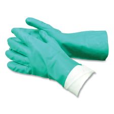 AMBITEX Pro N650 Series Flock-Lined Nitrile Rubber Gloves, 13" Long, X-Large, Green, 12 Pairs