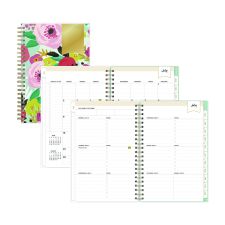 Blue Sky Day Designer "Secret Garden Mint" Academic Year Weekly/Monthly Notes Planner, 8 x 5, 12-Month (July to June): 2025-2026