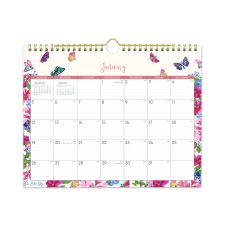 Blue Sky Fly By Monthly Wall Calendar, Butterflies Artwork, 11" x 8.75", Cream/Pink/Blue Sheets, 12-Month (Jan to Dec): 2026