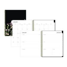 Blue Sky Nevaeh Weekly/Monthly Planner, Floral Artwork, 11 x 8.5, Black/Multicolor Cover, 12-Month (Jan to Dec): 2026