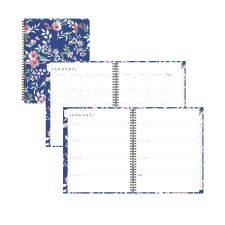 Blue Sky One Tree Planted Effie Weekly/Monthly Planner, Floral Artwork, 11" x 8.5", Blue/Peach/Green Cover, 12-Month (Jan-Dec): 2026