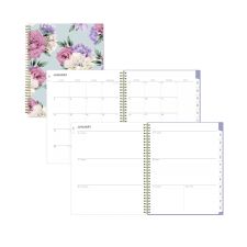 Blue Sky Tula Weekly/Monthly Planner, Floral Artwork, 11" x 8.5", Purple/Pink/White Cover, 12-Month (Jan to Dec): 2026