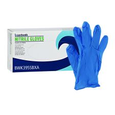 Boardwalk 395 Series Disposable General-Purpose Nitrile Gloves, Powder-Free, Small, 5 mil Thick, 9.5" Long, Blue, 100/Box