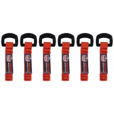 ergodyne Squids 3707 Web Tool Tether Attachment w/ Non-Conductive D-Ring Tool Tails, 2 lb Max Working Capacity, 3.5", Orange, 6/Pack