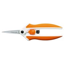 Fiskars Micro-Tip Easy Action Scissors, 6.1" Long, 1.75" Cut Length, Orange/White Handle