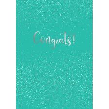 Great Papers! Greeting Card, Confetti Congrats with Silver Foil Congrats, 6.75" x 4.75", Kraft Envelopes, 3 cards/3 envelopes