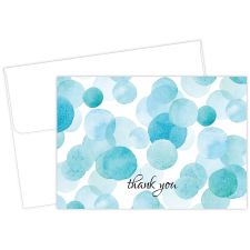 Great Papers! Note Card and Envelopes, Thank You, Watercolor Dots, 4.875" x 3.375"(folded), 25 count