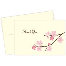 Great Papers! Note Card and Ivory Envelopes, Thank You, Blossom Branches, 4.875" x 3.375"(folded), 50 count
