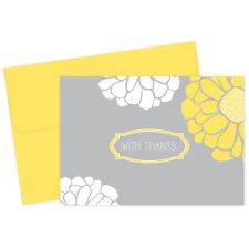 Great Papers! Note Card and Yellow Envelopes, Thank You, Sunny Flowers, 4.875" x 3.375"(folded), 24 count