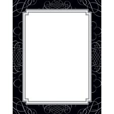 Great Papers! Stationery Letterhead, Black and Silver Scrolls, 8.5" x 11", Printer Compatible, 80 sheets