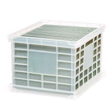 IRIS File Storage Durable Plastic Crate, 13.88 x 17.13 x 10.5, Clear