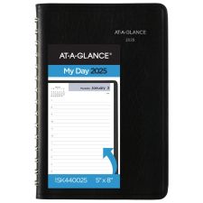2025 AT-A-GLANCE DayMinder Daily Appointment Book Planner, 5" x 8", Black, January To December