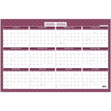 AT-A-GLANCE BADGE Reversible Erasable Academic and Regular Year 2025-2026 Wall Calendar, Geo, Extra Large, 24" x 36"
