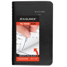AT-A-GLANCE DayMinder 2026 Weekly Appointment Book Planner, Black, Pocket, 3 1/2" x 6"