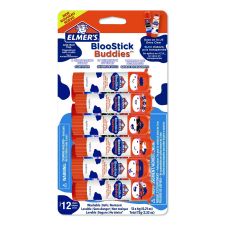 Elmer's BlooStick Buddies and Disappearing Purple Glue Stick Combo Pack, 0.21 oz, Dries Clear, 12/Pack