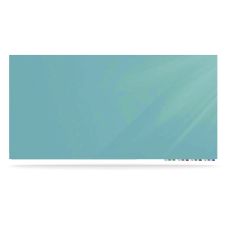 Ghent Aria Low-Profile Frameless Magnetic Glassboard, 96" x 48", Denim Blue Surface