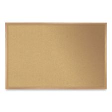 Ghent Natural Cork Bulletin Board with Wood Frame, 60.5" x 36.5", Tan Surface, Oak Finished Wood Frame