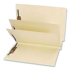 Medical Arts Press Heavy-Duty End Tab Classification Folders, 3" Expansion, 2 Dividers, 6 Fasteners, Letter Size, Manila, 15/Box