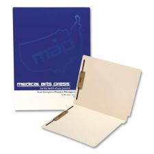 Medical Arts Press Heavy-Duty End Tab Fastener Folders, 0.75" Expansion, 2 Fasteners, Letter Size, Manila Exterior, 50/Box