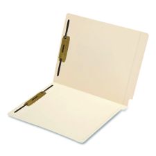 Medical Arts Press Heavy-Duty Poly-Reinforced End Tab Fastener Folders, 0.75" Expansion, 2 Fasteners, Letter Size, Manila Exterior, 50/Box