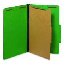 Pendaflex Colored Pressboard Top Tab Classification Folders, 1.75" Expansion, 1 Divider, 4 Fasteners, Legal Size, Dark Green, 10/Box