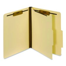 Pendaflex Manila Top Tab Classification Folders, 1.75" Expansion, 1 Divider, 4 Fasteners, Letter Size, Manila Exterior, 10/Box