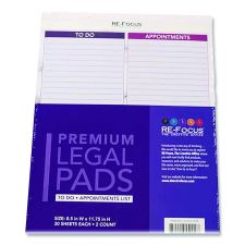 RE-Focus The Creative Office Premium Legal Pads To-Do/Appointment Lists, List Format, (30) Light Purple/Dark Purple/White Marble 8.5 x 11 Sheets, 2/Pack