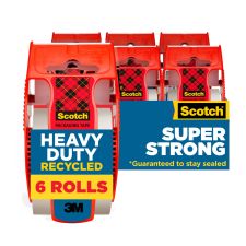 Scotch Heavy Duty Recycled Packaging Tape, 175-6, 1.88 in x 800 in, Clear, 6 PK