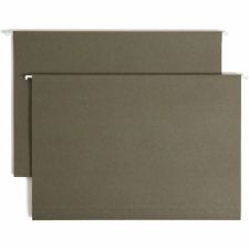 Smead 100% Recycled Hanging Box Bottom Folders - Legal - 8.5" x 14" - 2" Expansion - 25 / Box - 11pt. - Green