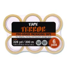 Tape Terror Pro-Grade Packaging Tape, 3" Core, 1.88" x 54.6 yds, Clear, 6/Pack