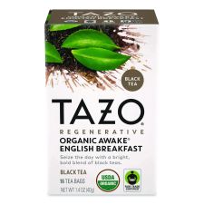 Tazo Tea Bags, Organic Awake English Breakfast, 16/Box