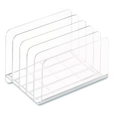 TRU RED 5-Compartment Plastic Incline Sorter, 8.5 x 11 Size, 6.26 x 9.49 x 6.5, Clear