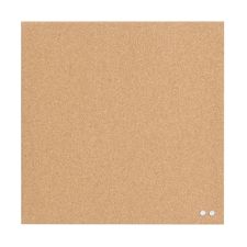 U Brands Unframed Cork Bulletin Board, 14" x 14", Natural