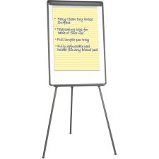 Universal Tripod-Style Dry Erase Easel, Easel : 44" to 78" , Board: 29"x41" , White/Black - 29" (2.4 ft)x 41" (3.4 ft) - 43032