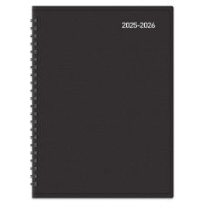 2025-2026 Office Depot Brand 18-Month Weekly/Monthly Academic Planner, 6" x 8", 30% Recycled, Black, July 2025 To December 2026