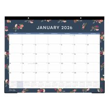 2026 Blue Sky Monthly Desk Pad Calendar, 22" x 17", Ashlyn Navy, January To December, 148618