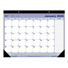 2026 Blueline Monthly Desk Pad Calendar, 21-1/4" x 16", Blue/White, January To December, C181731