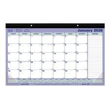 2026 Brownline Monthly Desk Pad Calendar, 17-3/4" x 10-7/8", Blue/White, January To December, C181700