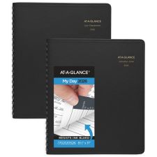 AT-A-GLANCE 2026 Eight Person Daily Appointment Book, Two-Volume Set, Black, Large, 8 1/2" x 11"
