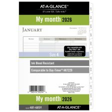 AT-A-GLANCE 2026 Monthly Planner Refill, Loose-Leaf, Desk Size, 5 1/2" x 8 1/2", 481685Y26