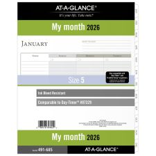 AT-A-GLANCE 2026 Monthly Planner Refill, Loose-Leaf, Folio Size, 8 1/2" x 11"