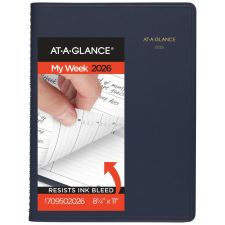 AT-A-GLANCE 2026 Weekly Appointment Book Planner, Navy, Large, 8 1/4" x 11"