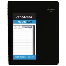 AT-A-GLANCE DayMinder 2026 Four Person Daily Appointment Book, Black, Large, 8" x 11"