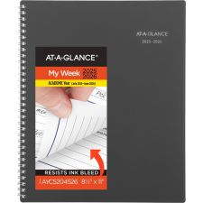 AT-A-GLANCE DayMinder Academic 2025-2026 Weekly Monthly Appointment Book Planner, Charcoal, Large, 8 1/2" x 11"