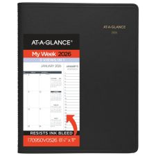 AT-A-GLANCE Triple View 2026 Weekly Monthly Appointment Book, Black, Large, 8 1/4" x 11"