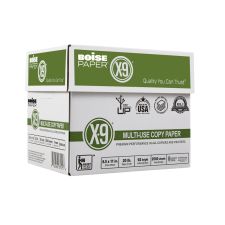 Boise X-9 Multi-Use Printer & Copy Paper, White, Letter (8.5" x 11"), 2500 Sheets per Junior Case, 20 Lb, 92 Brightness  80 Jr Cases per Pallet