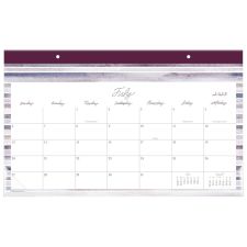 Leah Bisch for Cambridge Academic 2025-2026 Monthly Desk Pad Calendar, Stripe, Compact, 17 3/4" x 11"