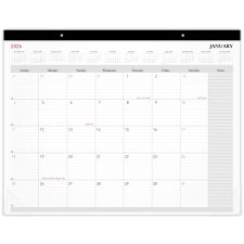 Monthly Desk Pad Calendar, 21 3/4" x 17", White, January 2026 to December 2026, OD20260026